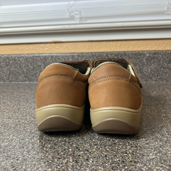 Orthofeet 896 Cognac Leather Shoes Womens Size 10 2E X-Wide Comfort Casual Flats - Picture 9 of 11